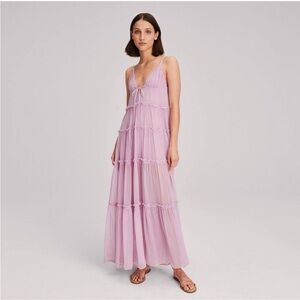 A.L.C. Gemma Purple Tiered Silk Maxi Dress size 4